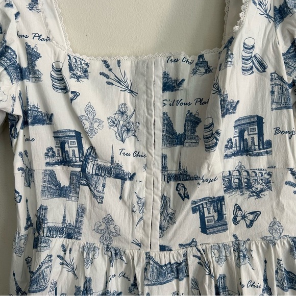 Avec Les Filles Puff Sleeve Fit and Flare Parisian Mini Dress - Picture 6 of 7